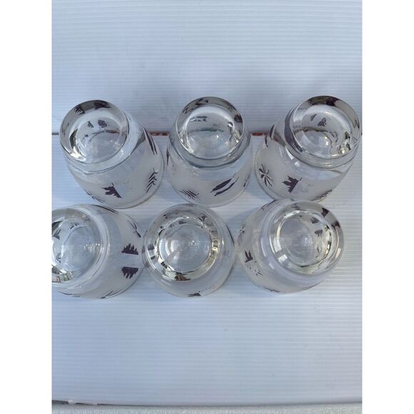Vintage Libbey Silver Leaf Frosted Glasses - Set of 6 - Picture 9 of 9
